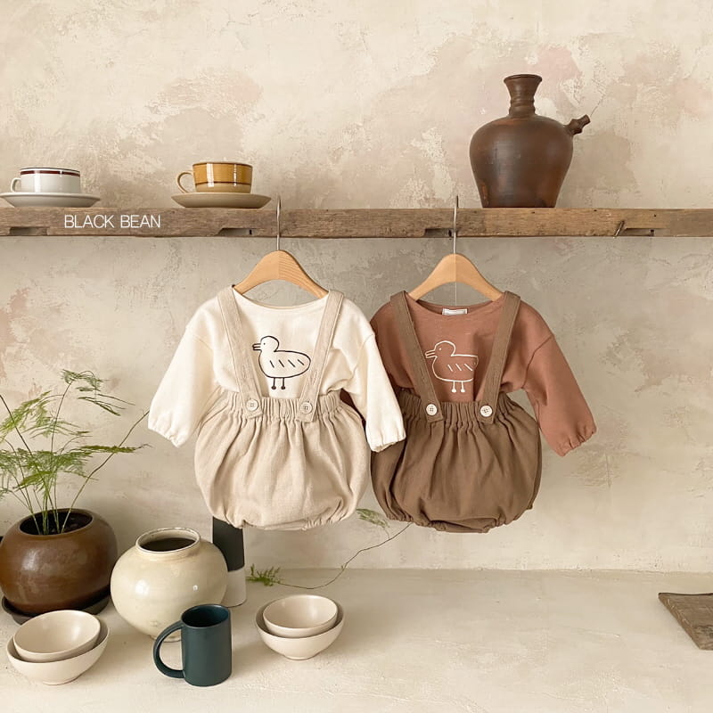 BLACK BEAN - Korean Children Fashion - #Kfashion4kids - Bird Top Dungarees Set - 8