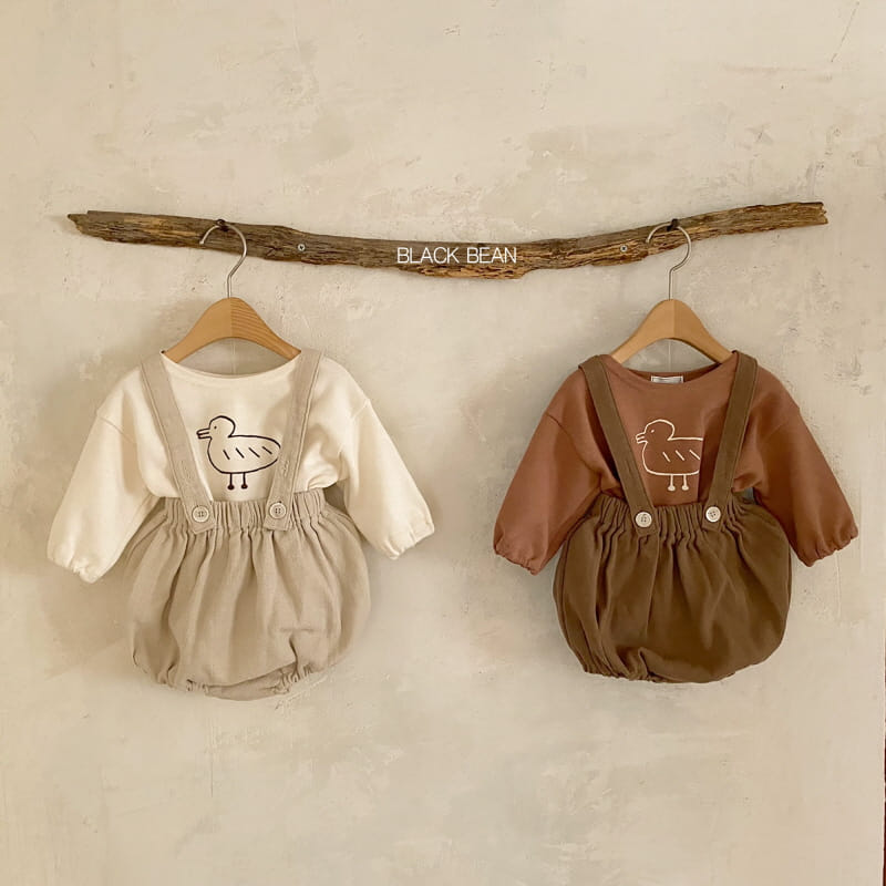 BLACK BEAN - Korean Children Fashion - #Kfashion4kids - Bird Top Dungarees Set - 9