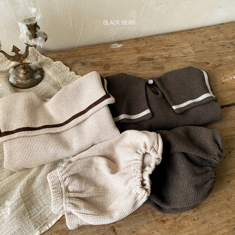 BLACK BEAN - Korean Children Fashion - #Kfashion4kids - Waffle Collar Top Bloomer Set - 8