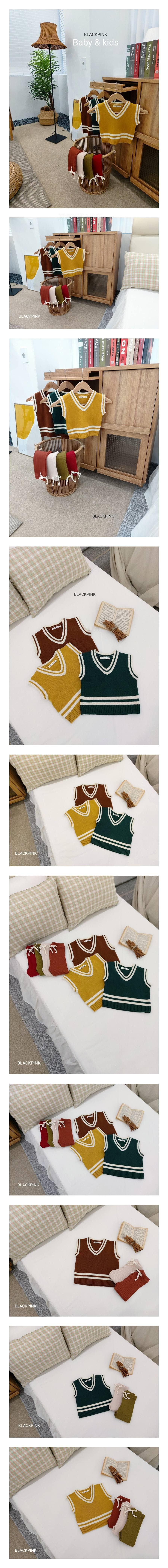 BLACK PINK - Korean Children Fashion - #Kfashion4kids - Overfit School Vest
