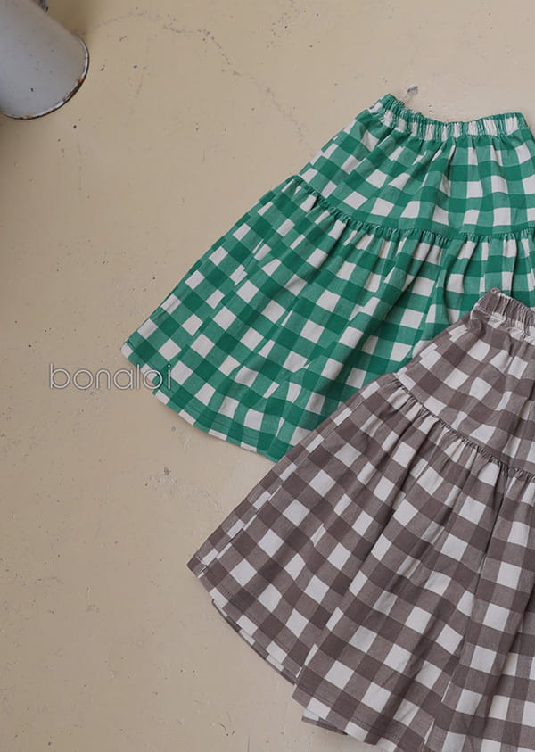 BONALOI - Korean Children Fashion - #Kfashion4kids - Second Tier Check Skirt - 11