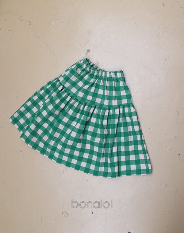 BONALOI - Korean Children Fashion - #Kfashion4kids - Second Tier Check Skirt - 12