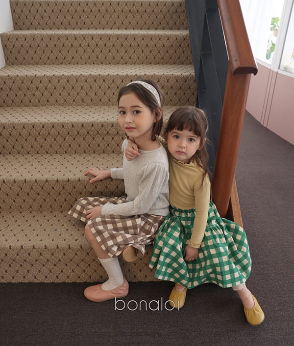 BONALOI - Korean Children Fashion - #Kfashion4kids - Second Tier Check Skirt - 4