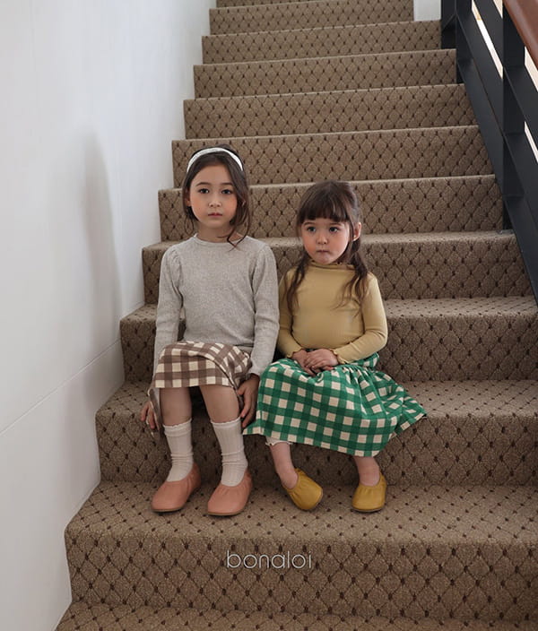 BONALOI - Korean Children Fashion - #Kfashion4kids - Second Tier Check Skirt - 6