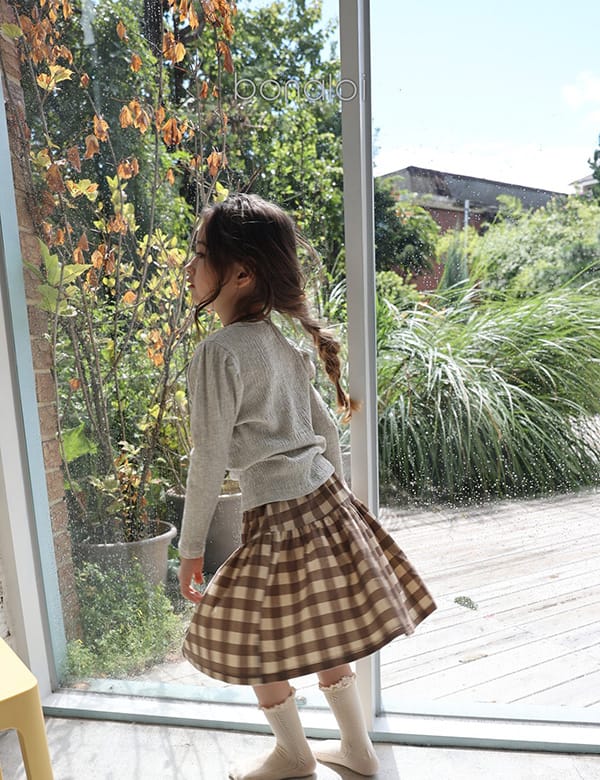 BONALOI - Korean Children Fashion - #Kfashion4kids - Second Tier Check Skirt - 8