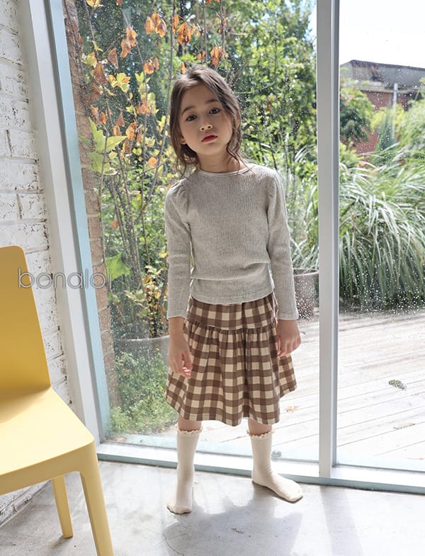 BONALOI - Korean Children Fashion - #Kfashion4kids - Second Tier Check Skirt - 9