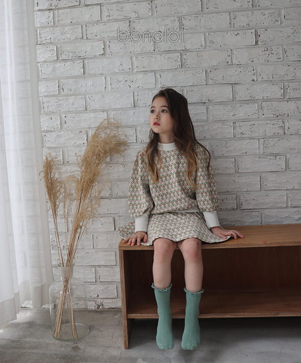 BONALOI - Korean Children Fashion - #Kfashion4kids - Oreo Jacquard Top Bottom Set - 3
