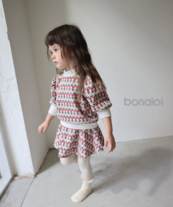 BONALOI - Korean Children Fashion - #Kfashion4kids - Oreo Jacquard Top Bottom Set - 9