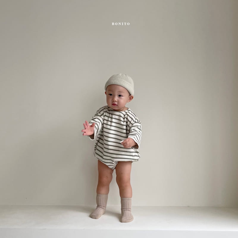 BONITO - Korean Children Fashion - #Kfashion4kids - Stripe Boatneck Bodysuit - 10