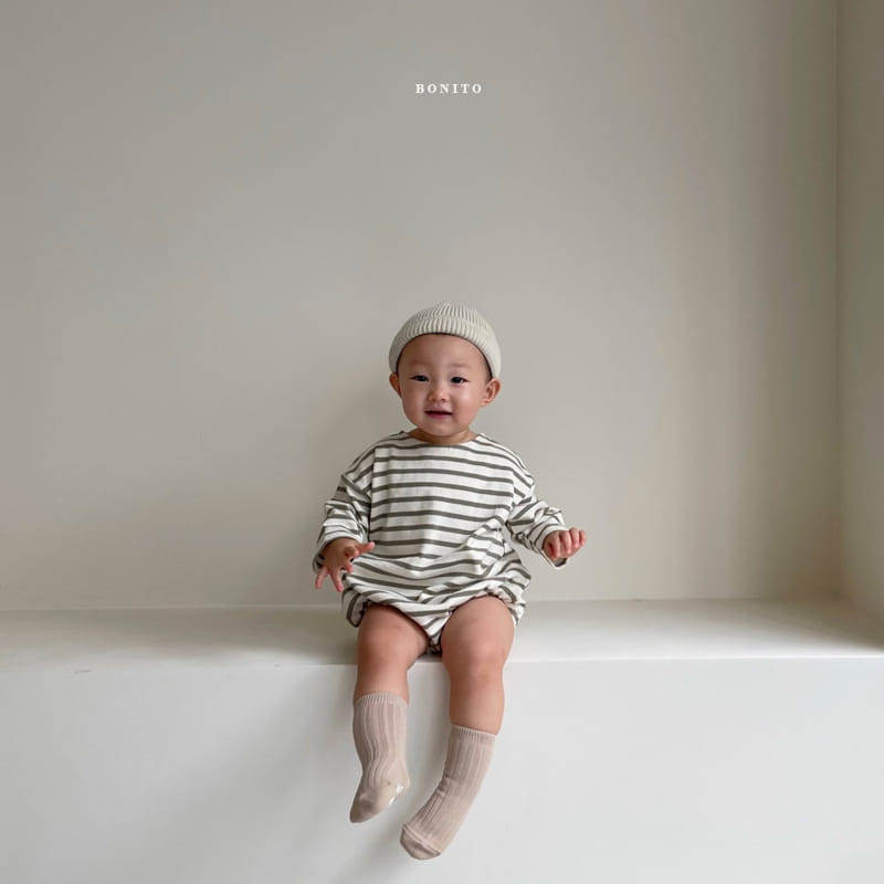 BONITO - Korean Children Fashion - #Kfashion4kids - Stripe Boatneck Bodysuit - 11