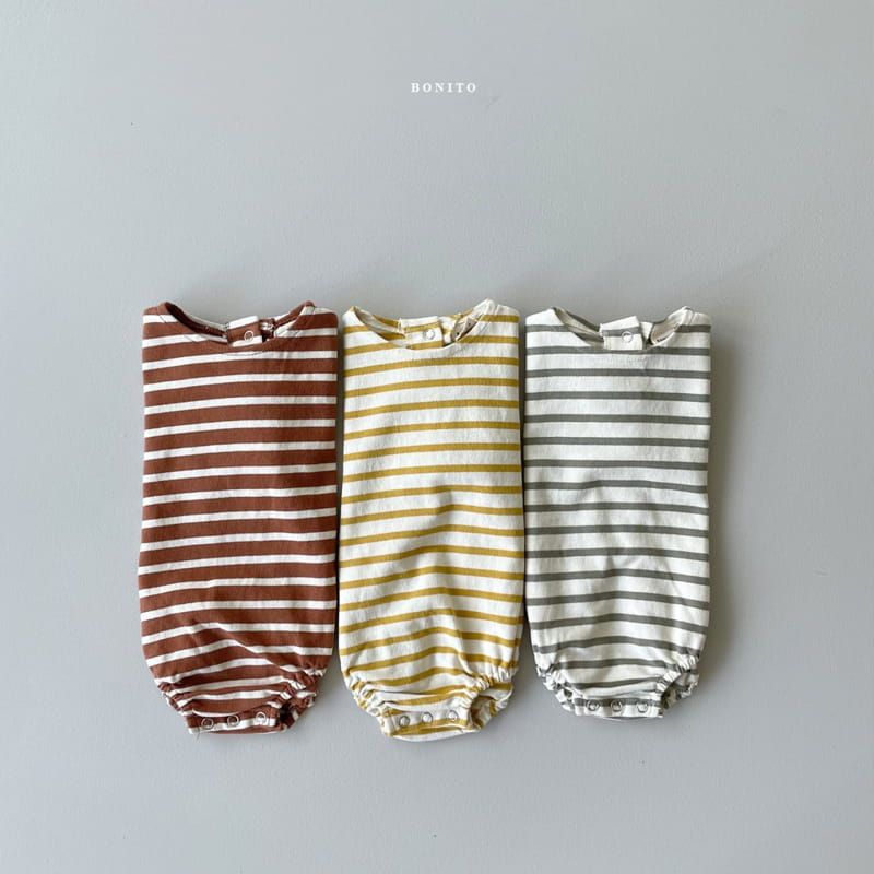 BONITO - Korean Children Fashion - #Kfashion4kids - Stripe Boatneck Bodysuit - 3