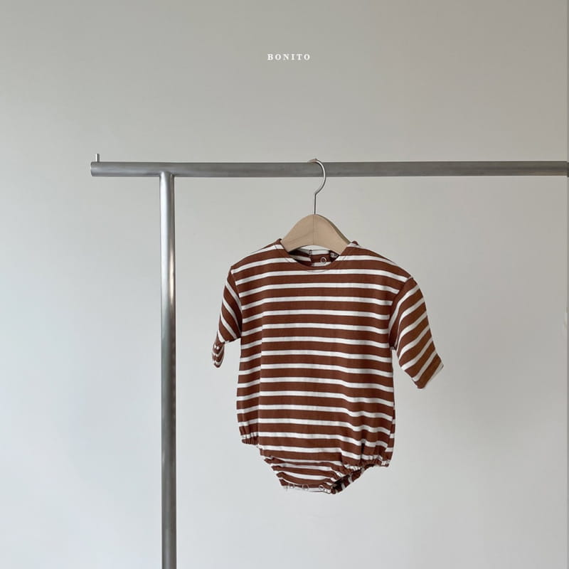 BONITO - Korean Children Fashion - #Kfashion4kids - Stripe Boatneck Bodysuit - 5