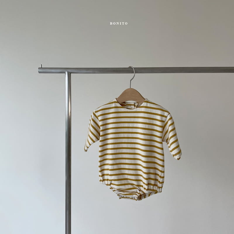 BONITO - Korean Children Fashion - #Kfashion4kids - Stripe Boatneck Bodysuit - 7