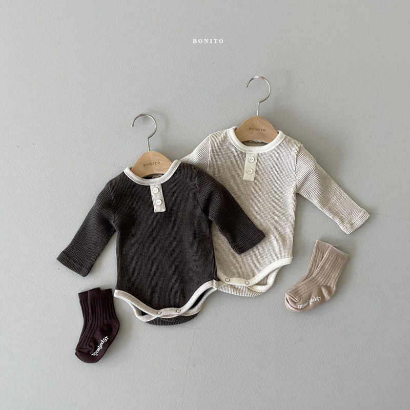 BONITO - Korean Children Fashion - #Kfashion4kids - Waffle Colored Bodysuit