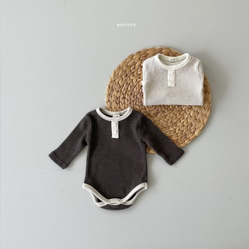BONITO - Korean Children Fashion - #Kfashion4kids - Waffle Colored Bodysuit - 10