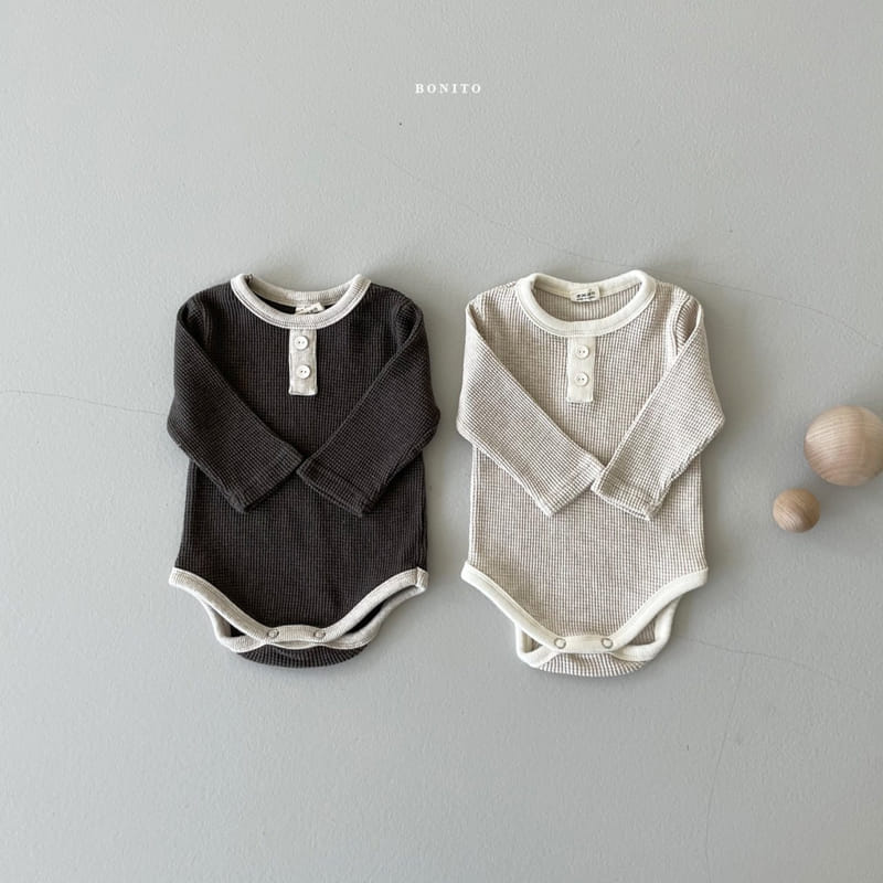 BONITO - Korean Children Fashion - #Kfashion4kids - Waffle Colored Bodysuit - 3