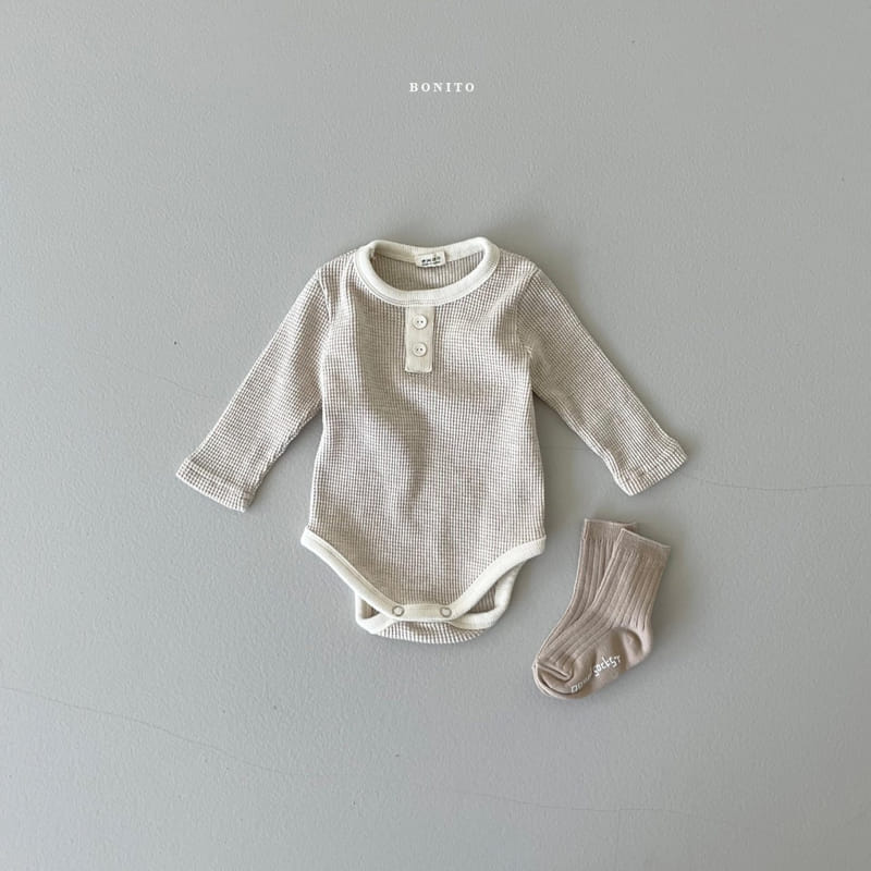 BONITO - Korean Children Fashion - #Kfashion4kids - Waffle Colored Bodysuit - 5