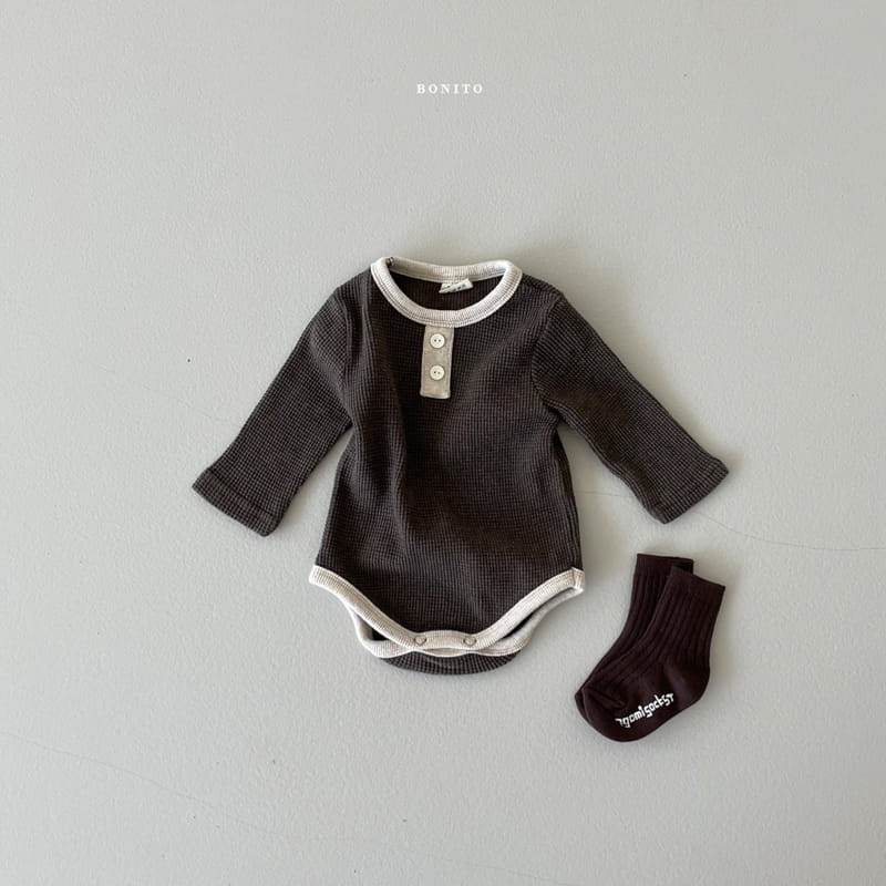 BONITO - Korean Children Fashion - #Kfashion4kids - Waffle Colored Bodysuit - 6
