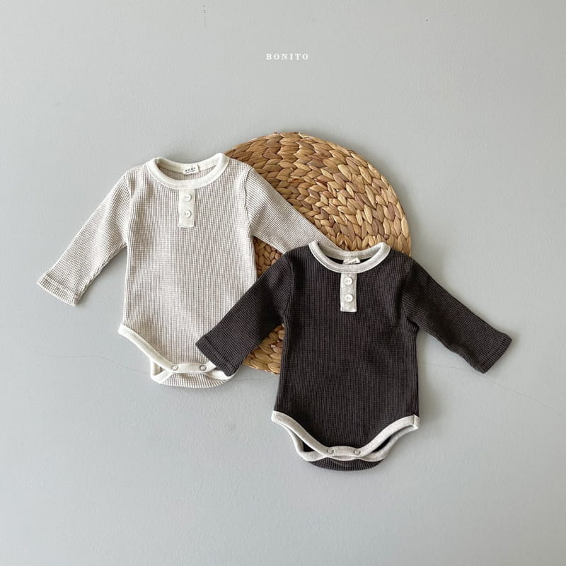 BONITO - Korean Children Fashion - #Kfashion4kids - Waffle Colored Bodysuit - 8