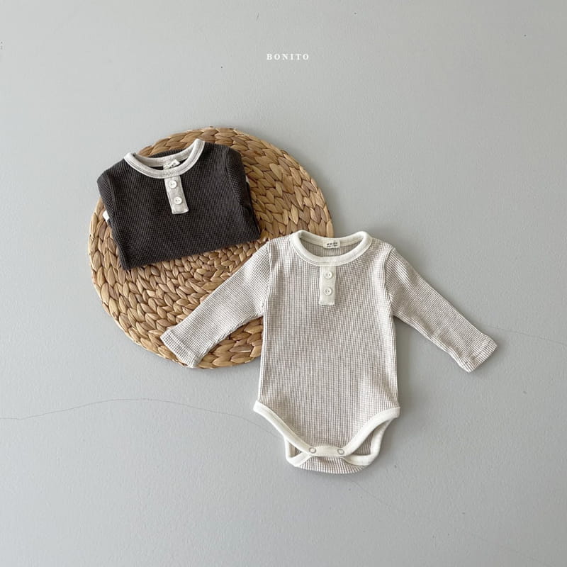 BONITO - Korean Children Fashion - #Kfashion4kids - Waffle Colored Bodysuit - 9