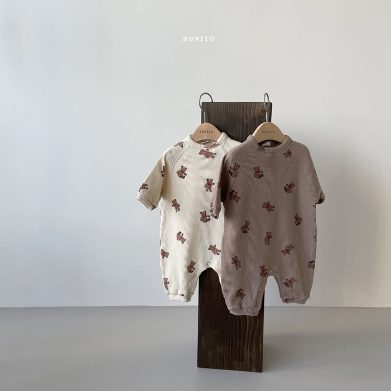 BONITO - Korean Children Fashion - #Kfashion4kids - Waffle Bear Bodysuit - 2