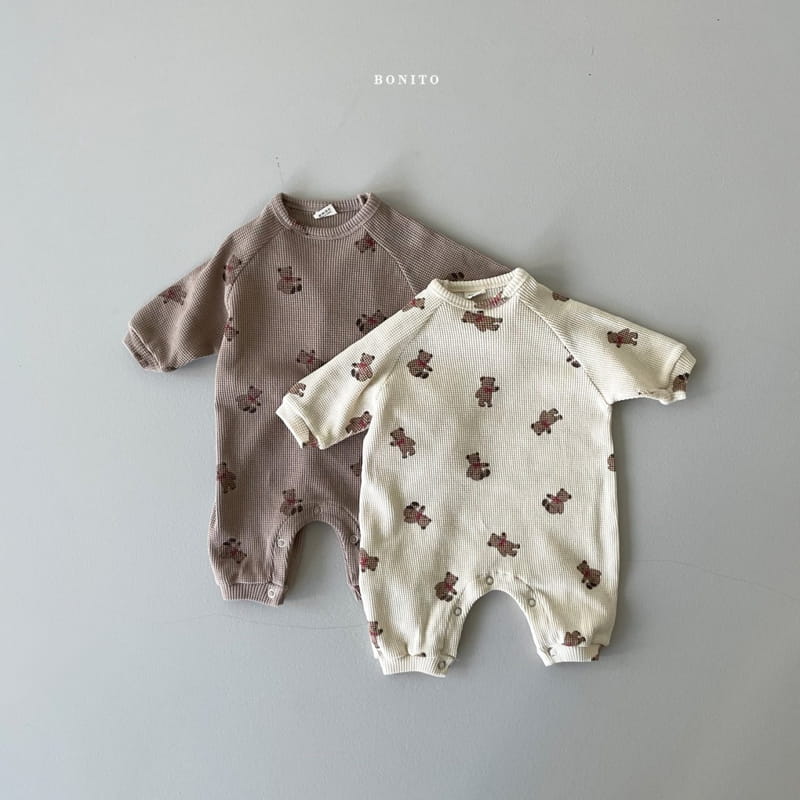 BONITO - Korean Children Fashion - #Kfashion4kids - Waffle Bear Bodysuit - 3