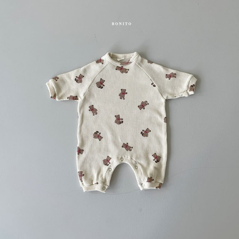 BONITO - Korean Children Fashion - #Kfashion4kids - Waffle Bear Bodysuit - 8