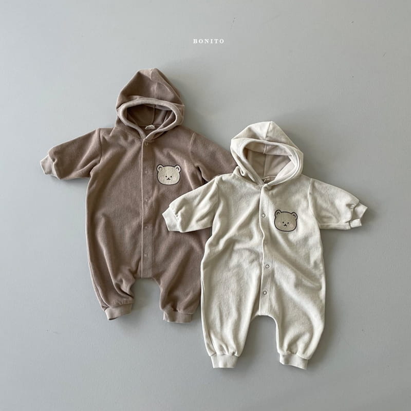 BONITO - Korean Children Fashion - #Kfashion4kids - Soft Bear Hoody Bodysuit
