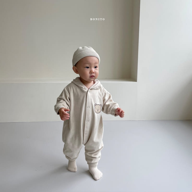 BONITO - Korean Children Fashion - #Kfashion4kids - Soft Bear Hoody Bodysuit - 12