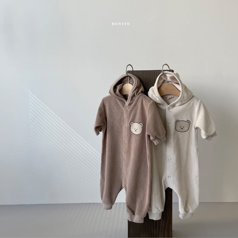 BONITO - Korean Children Fashion - #Kfashion4kids - Soft Bear Hoody Bodysuit - 2