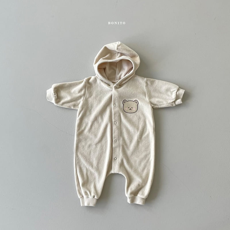 BONITO - Korean Children Fashion - #Kfashion4kids - Soft Bear Hoody Bodysuit - 4