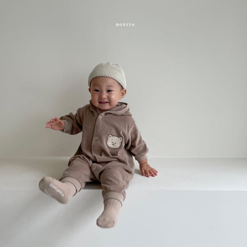 BONITO - Korean Children Fashion - #Kfashion4kids - Soft Bear Hoody Bodysuit - 6