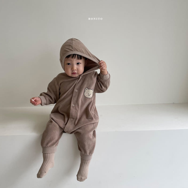 BONITO - Korean Children Fashion - #Kfashion4kids - Soft Bear Hoody Bodysuit - 8