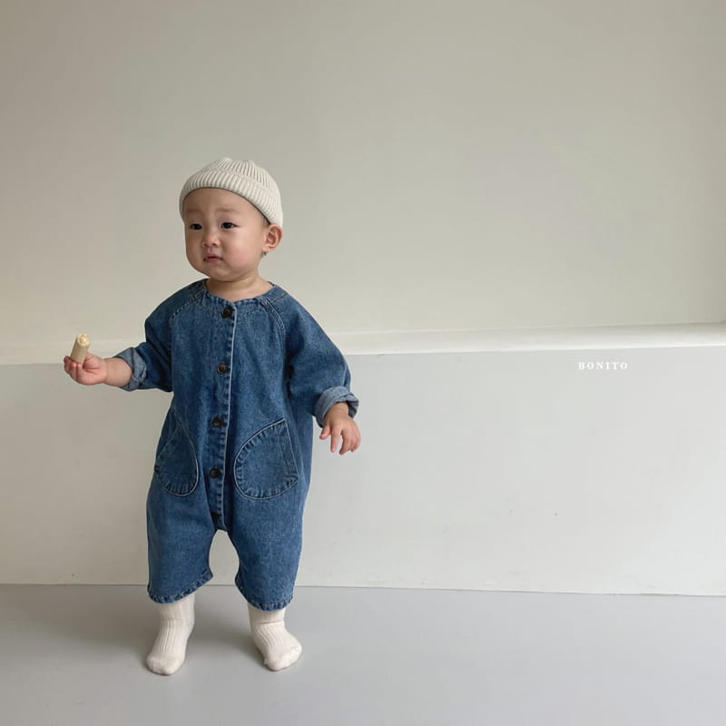 BONITO - Korean Children Fashion - #Kfashion4kids - Denim Two Pockets Bodysuit - 11