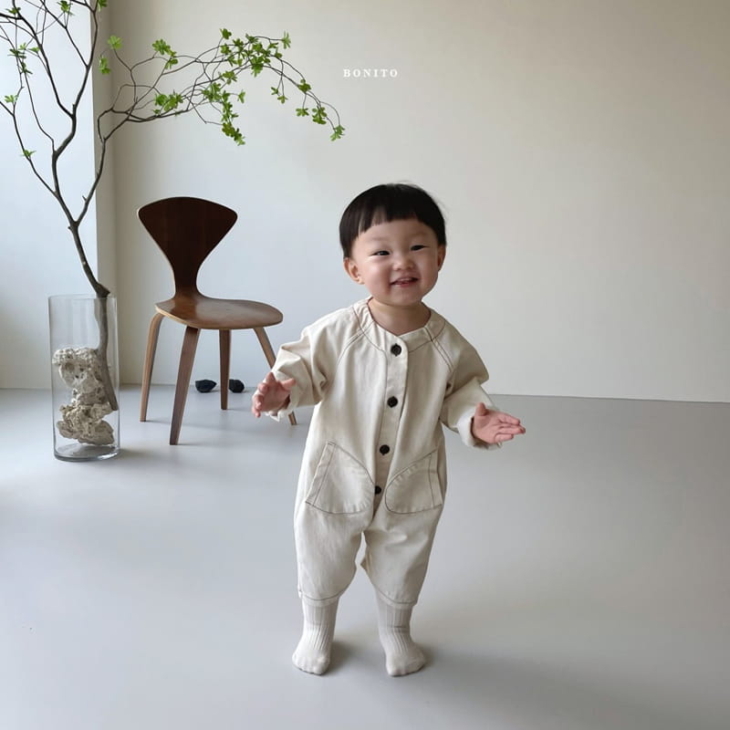 BONITO - Korean Children Fashion - #Kfashion4kids - Denim Two Pockets Bodysuit - 12