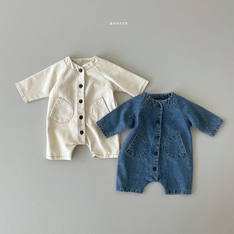 BONITO - Korean Children Fashion - #Kfashion4kids - Denim Two Pockets Bodysuit - 2