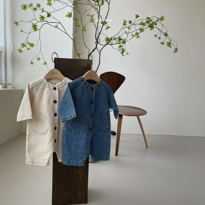 BONITO - Korean Children Fashion - #Kfashion4kids - Denim Two Pockets Bodysuit - 7