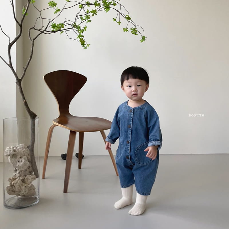 BONITO - Korean Children Fashion - #Kfashion4kids - Denim Two Pockets Bodysuit - 8