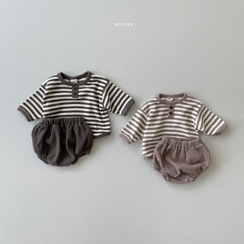 BONITO - Korean Children Fashion - #Kfashion4kids - Waffle Top Bloomer Set