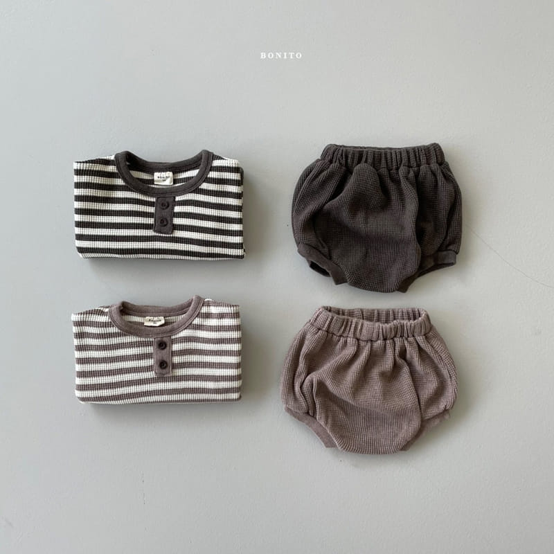 BONITO - Korean Children Fashion - #Kfashion4kids - Waffle Top Bloomer Set - 2
