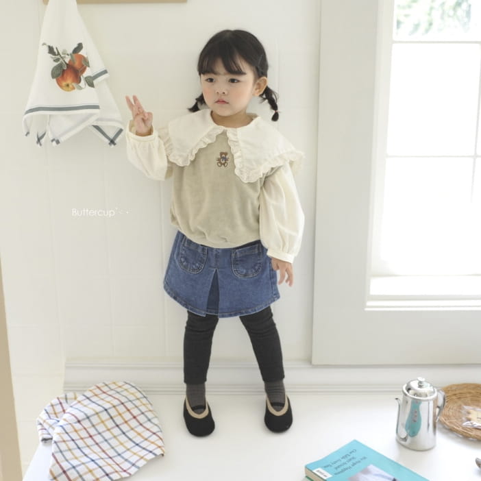 BUTTERCUP - Korean Children Fashion - #Kfashion4kids - Slim Denim Skirt Leggings