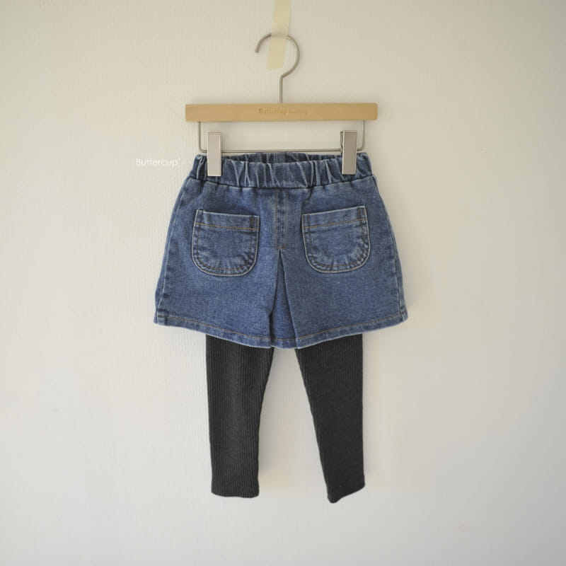 BUTTERCUP - Korean Children Fashion - #Kfashion4kids - Slim Denim Skirt Leggings - 8