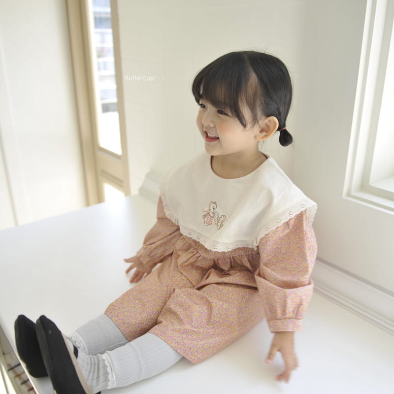 BUTTERCUP - Korean Children Fashion - #Kfashion4kids - Mami Bear Flower One-piece - 6