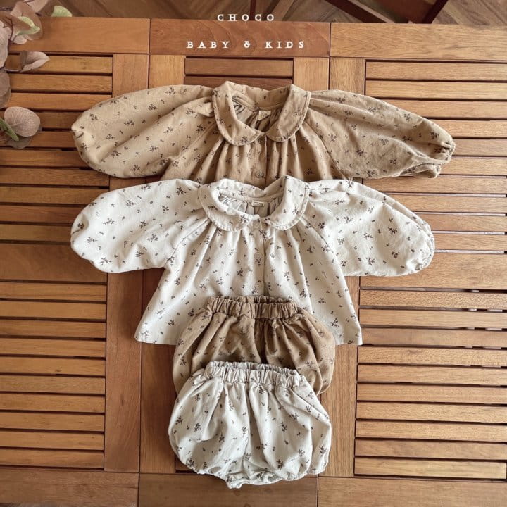 CHOCO-BEBE - Korean Children Fashion - #Kfashion4kids - Milk Corduroy Blouse & Bloomer - 3