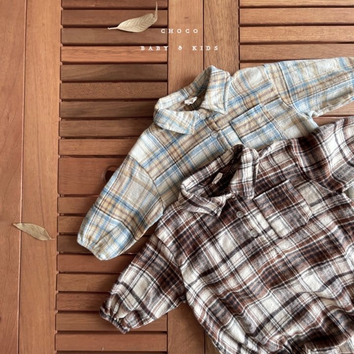 CHOCO-BEBE - Korean Children Fashion - #Kfashion4kids - Check Shirt Bodysuit - 10