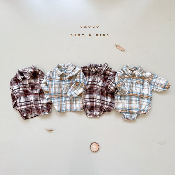 CHOCO-BEBE - Korean Children Fashion - #Kfashion4kids - Check Shirt Bodysuit - 2