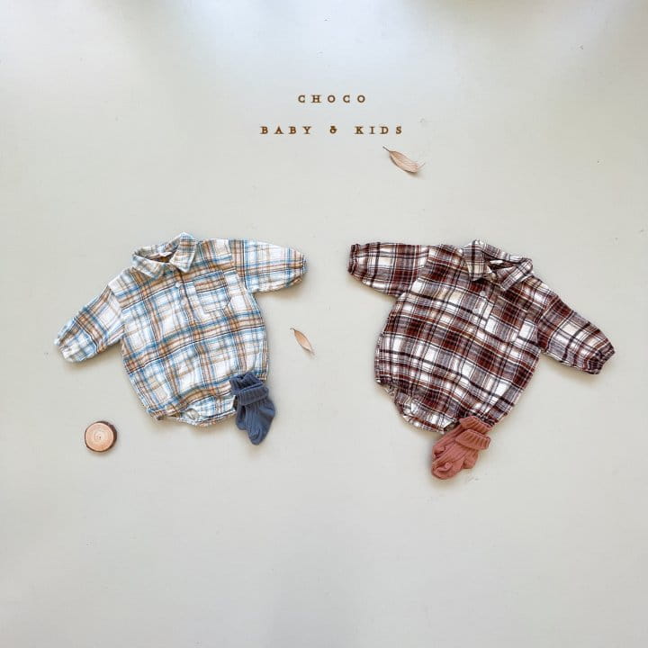 CHOCO-BEBE - Korean Children Fashion - #Kfashion4kids - Check Shirt Bodysuit - 3