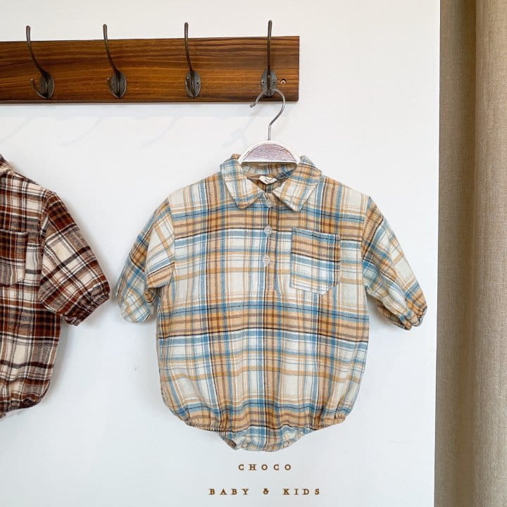 CHOCO-BEBE - Korean Children Fashion - #Kfashion4kids - Check Shirt Bodysuit - 5