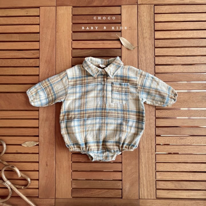 CHOCO-BEBE - Korean Children Fashion - #Kfashion4kids - Check Shirt Bodysuit - 7