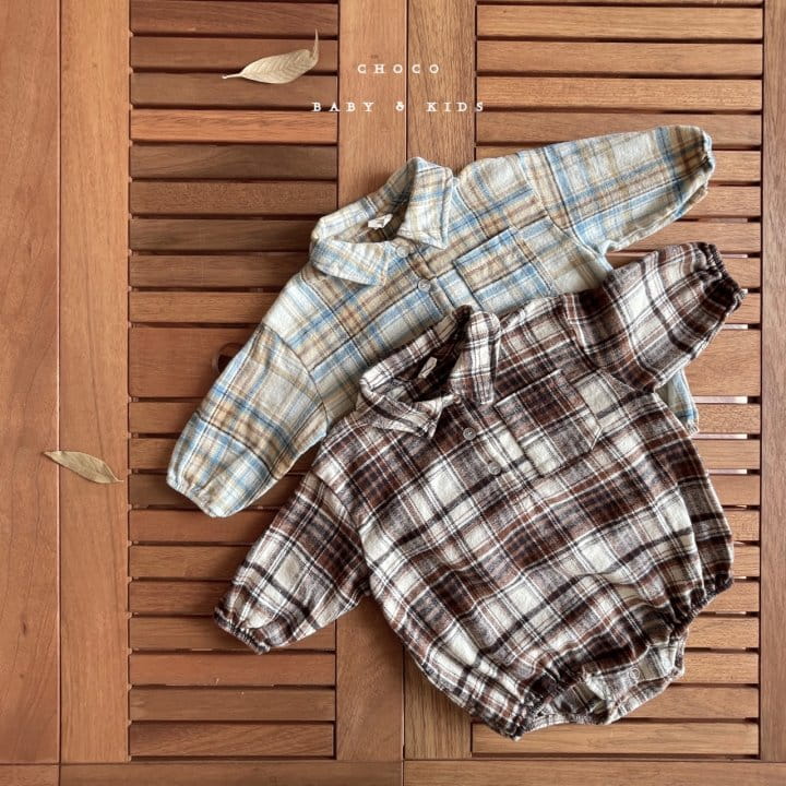 CHOCO-BEBE - Korean Children Fashion - #Kfashion4kids - Check Shirt Bodysuit - 9